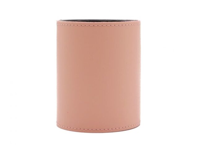 Lavoisier Maroquinier - Pot à crayons en cuir rose
