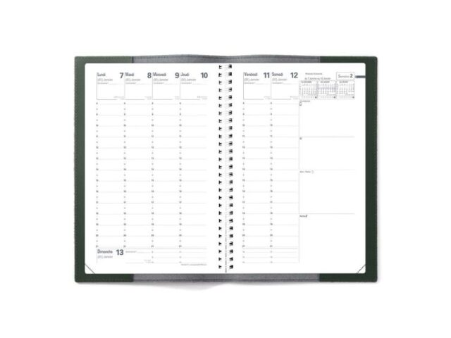 Lavoisier Maroquinier - Protège agenda 16x24 en cuir - PH502 Vert