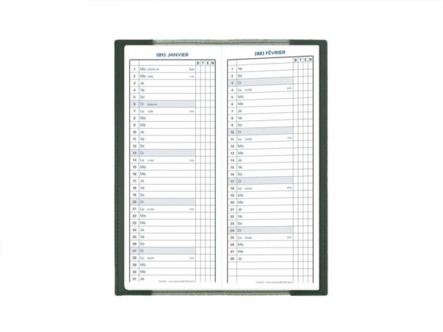 Lavoisier Maroquinier - Protège agenda 20x7.5 en cuir - PH506 Vert