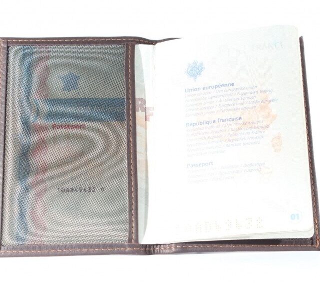 La Guêpe - Petite Maroquinerie - Protège passeport en cuir marron - 421