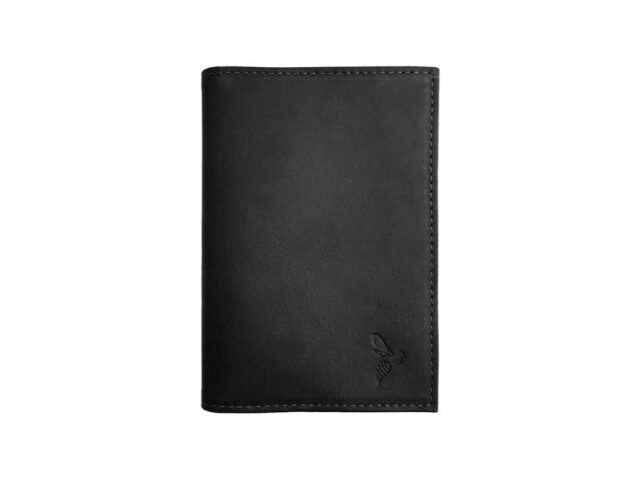La Guêpe - Protège passeport en cuir noir – 421