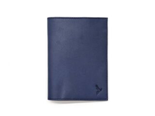 La Guêpe - Protège passeport “Luxe” en cuir bleu – avec porte billet avion – PM-033-01