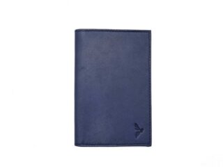 La Guêpe - Protège passeport Luxe en cuir bleu  simple 2 volets  PM-032-01
