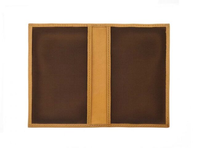 La Guêpe - Petite Maroquinerie - Protège passeport "Luxe" en cuir gold - simple 2 volets - PM-032-01