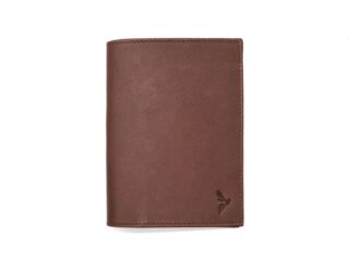 La Guêpe - Protège passeport “Luxe” en cuir marron – avec porte billet avion – PM-033-01