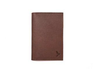 La Guêpe - Protège passeport “Luxe” en cuir marron – simple 2 volets – PM-032-01