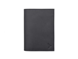 La Guêpe - Protège passeport Luxe en cuir noir  avec porte billet avion  PM-033-01