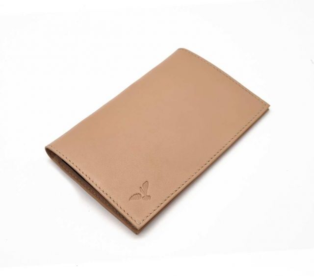 La Guêpe - Petite Maroquinerie - Protège passeport "Luxe" en cuir rosa - simple 2 volets - PM-032-01