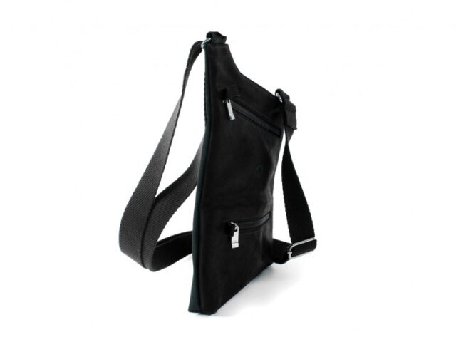 La Guêpe - Petite Maroquinerie - Sacoche bandoulière holster en cuir noir