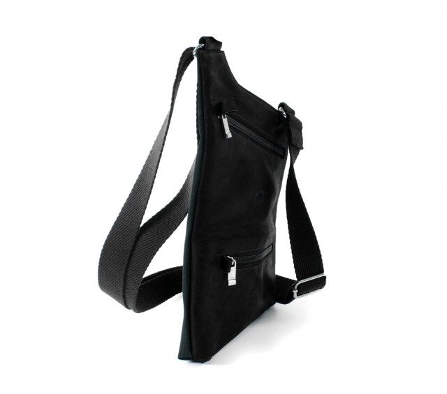 La Guêpe - Petite Maroquinerie - Sacoche bandoulière holster en cuir noir