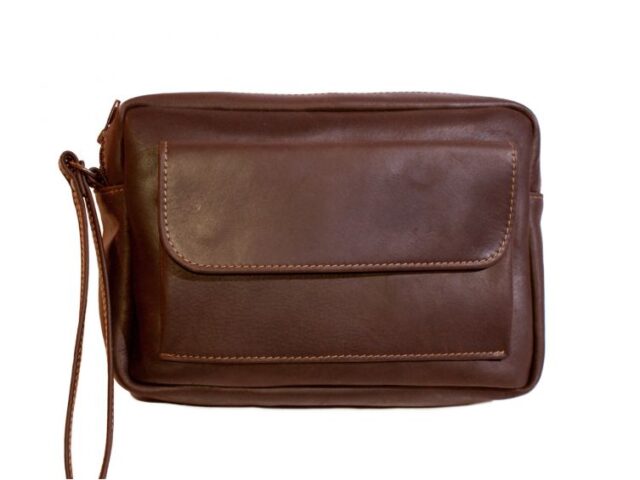 La Guêpe - Petite Maroquinerie - Sacoche homme en cuir gold à main