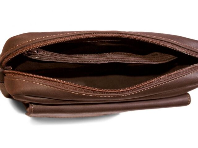 La Guêpe - Petite Maroquinerie - Sacoche homme en cuir gold à main