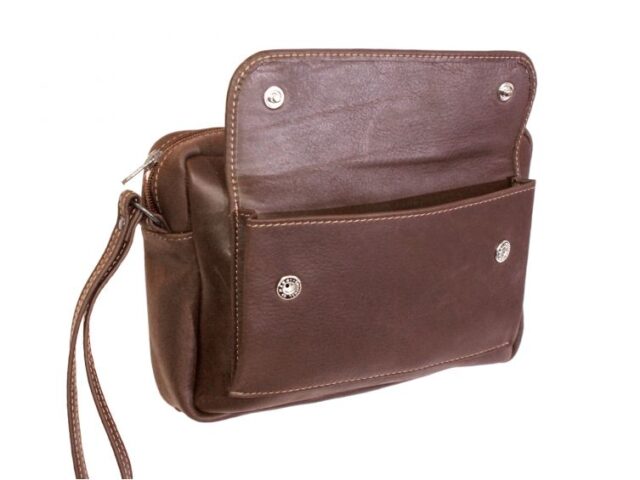 La Guêpe - Petite Maroquinerie - Sacoche homme en cuir gold à main