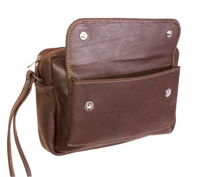 La Guêpe - Petite Maroquinerie - Sacoche homme en cuir gold à main