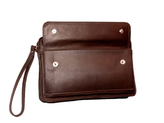 La Guêpe - Petite Maroquinerie - Sacoche en cuir gold avec dragonne