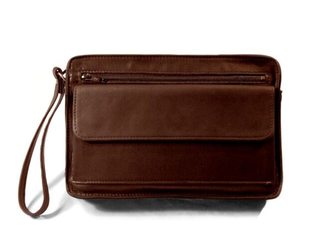 La Guêpe - Petite Maroquinerie - Sacoche en cuir gold avec dragonne