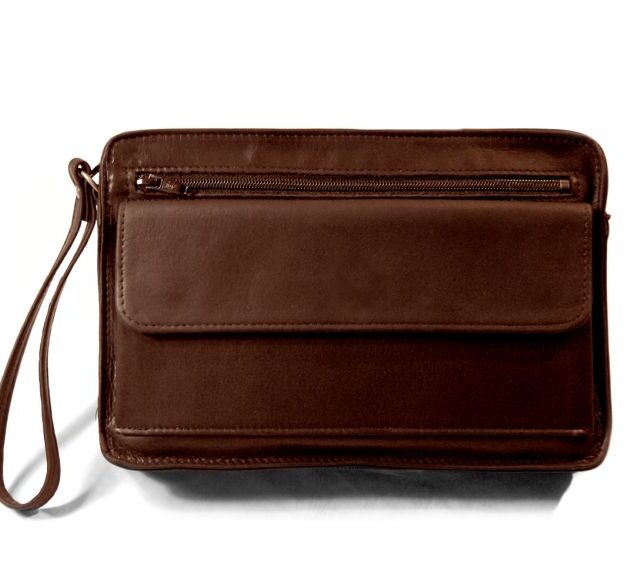 La Guêpe - Petite Maroquinerie - Sacoche en cuir gold avec dragonne