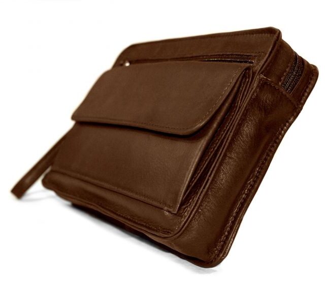 La Guêpe - Petite Maroquinerie - Sacoche en cuir gold avec dragonne