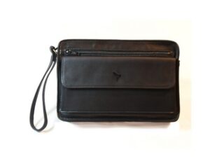 Sacoche en cuir noir avec dragonne par la marque La Guêpe La Guêpe - Sacoche en cuir noir avec dragonne