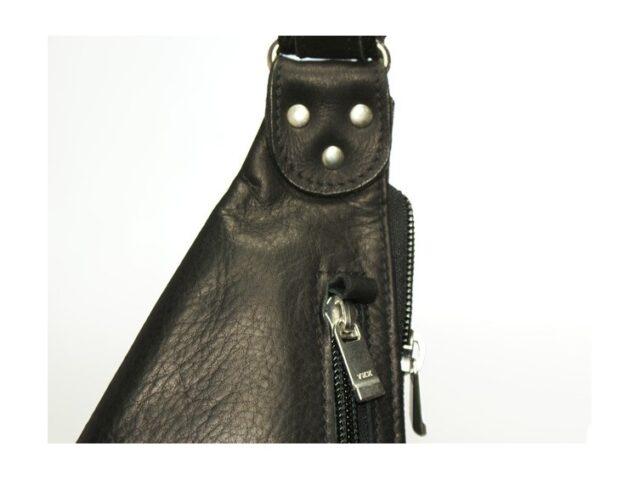 La Guêpe - Petite Maroquinerie - Sacoche en cuir noir