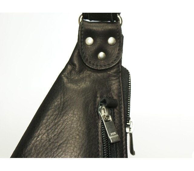 La Guêpe - Petite Maroquinerie - Sacoche en cuir noir