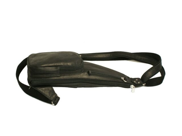 La Guêpe - Petite Maroquinerie - Sacoche en cuir noir