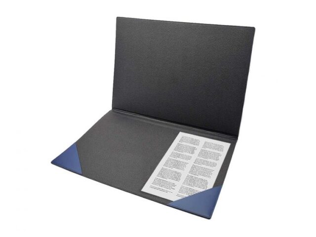 Lavoisier Maroquinier - Sous-main à rabat 50x35 cm en cuir bleu cobalt