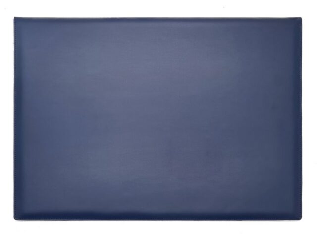 Lavoisier Maroquinier - Sous-main à rabat 50x35 cm en cuir bleu cobalt