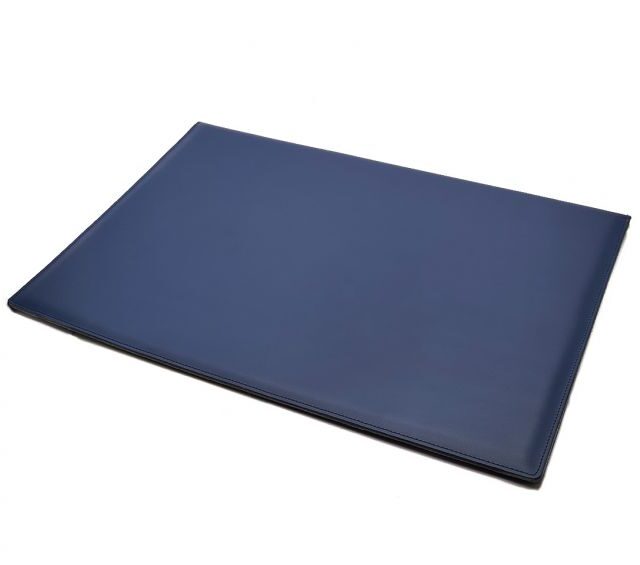 Lavoisier Maroquinier - Sous-main à rabat 50x35 cm en cuir bleu cobalt