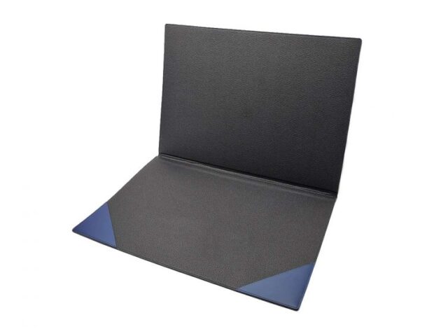 Lavoisier Maroquinier - Sous-main à rabat 50x35 cm en cuir bleu cobalt