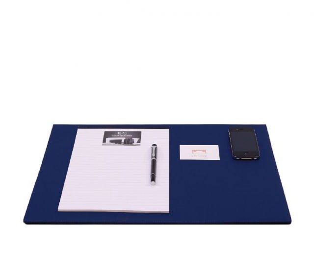 Lavoisier Maroquinier - Sous-main à rabat 50x35 cm en cuir bleu cobalt