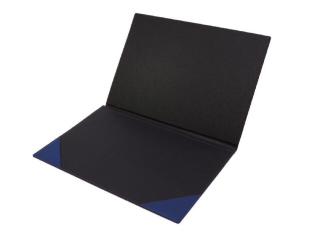 Lavoisier Maroquinier - Sous-main à rabat 50x35 cm en cuir bleu cobalt