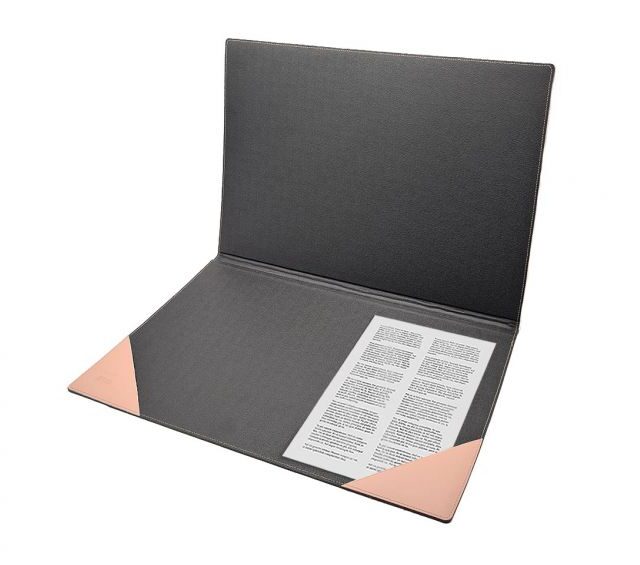 Lavoisier Maroquinier - Sous-main à rabat 50x35 cm en cuir rose