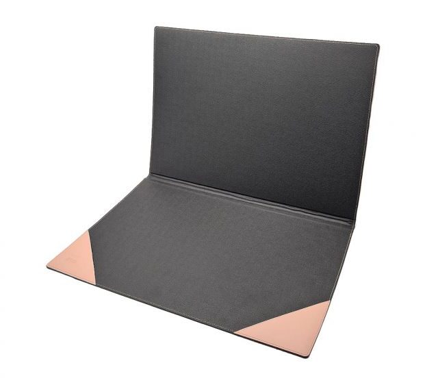 Lavoisier Maroquinier - Sous-main à rabat 50x35 cm en cuir rose