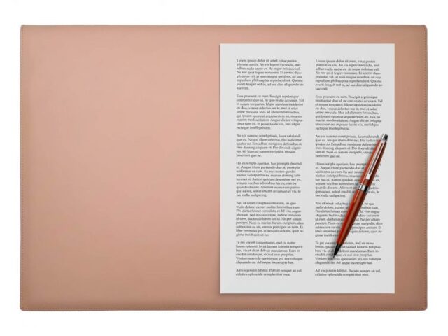 LAVOISIER Maroquinier - Sous-main à rabat 50×35 cm en cuir rose