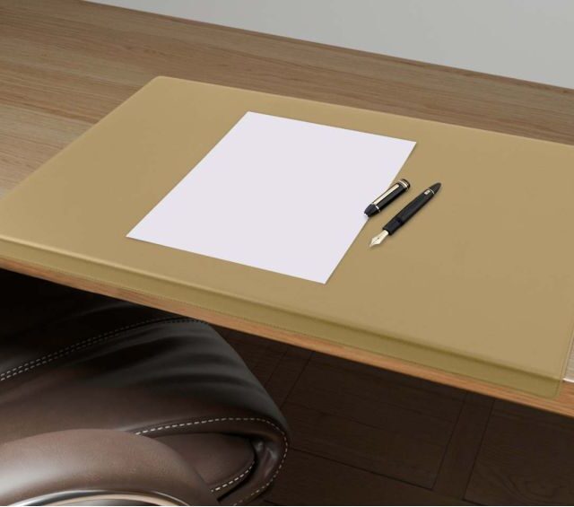 Lavoisier Maroquinier - Sous-main à rebord 50cm en cuir beige - SM600-50