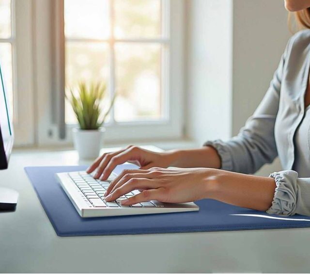 Lavoisier Maroquinier - Sous-main à rebord 60cm en cuir bleu - SM600-60