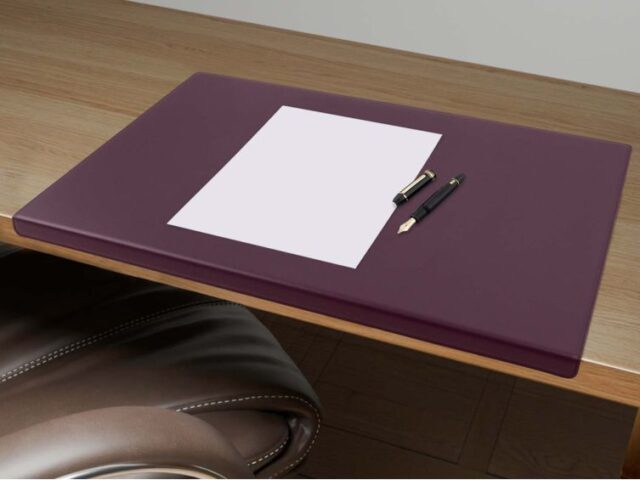 Lavoisier Maroquinier - Sous-main à rebord 50cm en cuir bordeaux - SM600-50