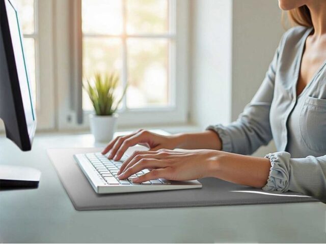 Lavoisier Maroquinier - Sous-main à rebord 50cm en cuir gris - SM600-50