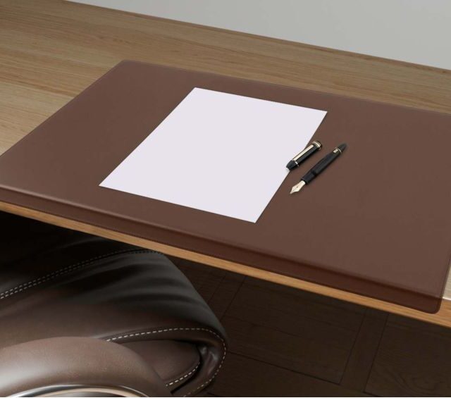 Lavoisier Maroquinier - Sous-main à rebord 50cm en cuir marron - SM600-50