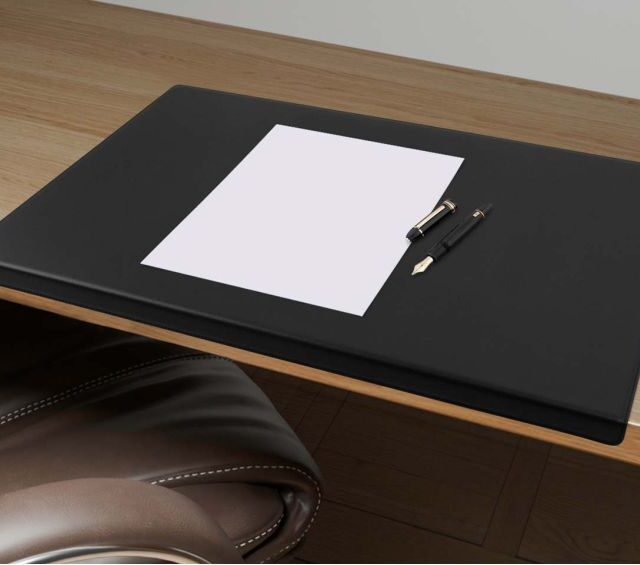 Lavoisier Maroquinier - Sous-main à rebord 50cm en cuir noir - SM600-50