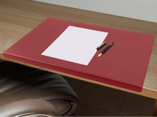 Lavoisier Maroquinier - Sous-main à rebord 50cm en cuir rouge - SM600-50