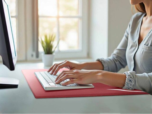 Lavoisier Maroquinier - Sous-main à rebord 50cm en cuir rouge - SM600-50