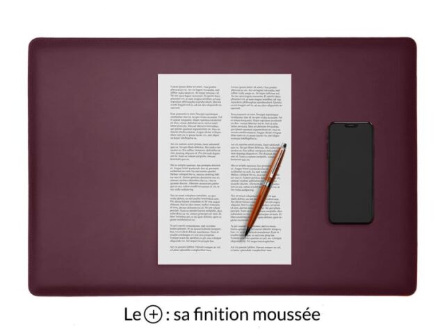 LAVOISIER Maroquinier - Sous-main cuir bordeaux “Premium” – 60×40 cm