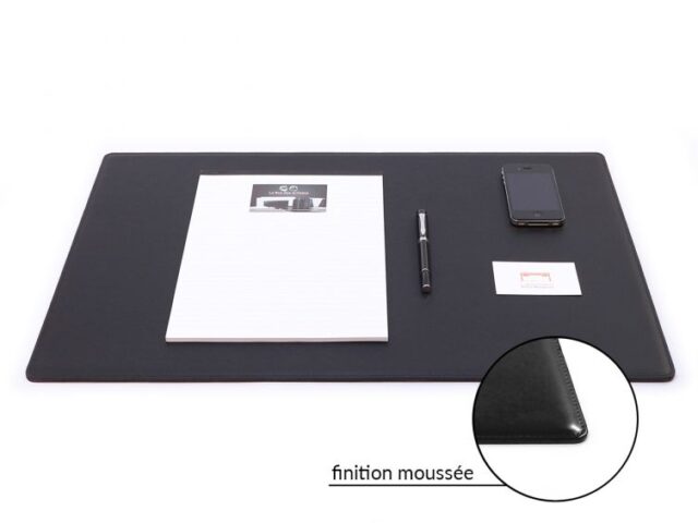 Lavoisier Maroquinier - Sous-main cuir noir "Premium" - 60x40 cm