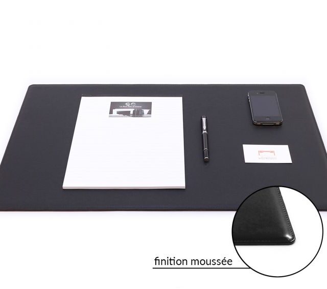 Lavoisier Maroquinier - Sous-main cuir noir "Premium" - 60x40 cm