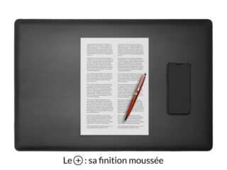 sous main cuir noir premium 60x40 cm