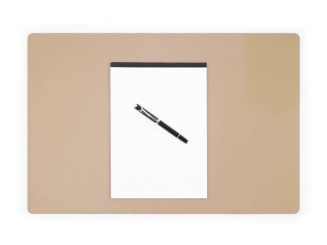 Lavoisier Maroquinier - Sous-main en cuir beige café latte - 60x40 cm