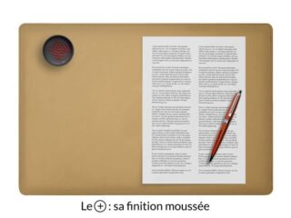LAVOISIER Maroquinier - Sous-main en cuir beige café latte “Premium” – 50×34 cm