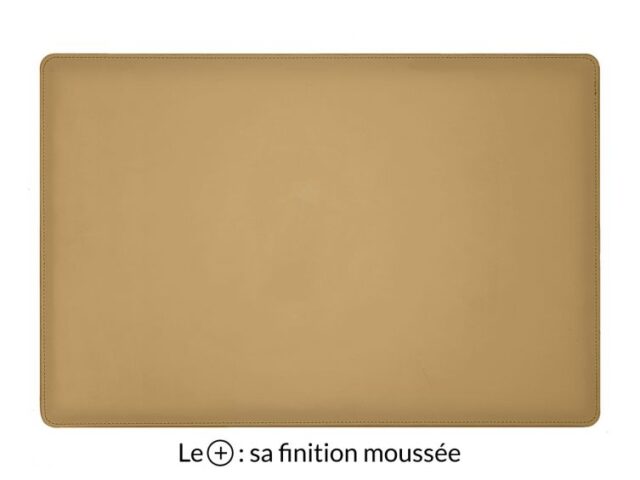 Lavoisier Maroquinier - Sous-main en cuir beige café latte "Premium" - 60x40 cm